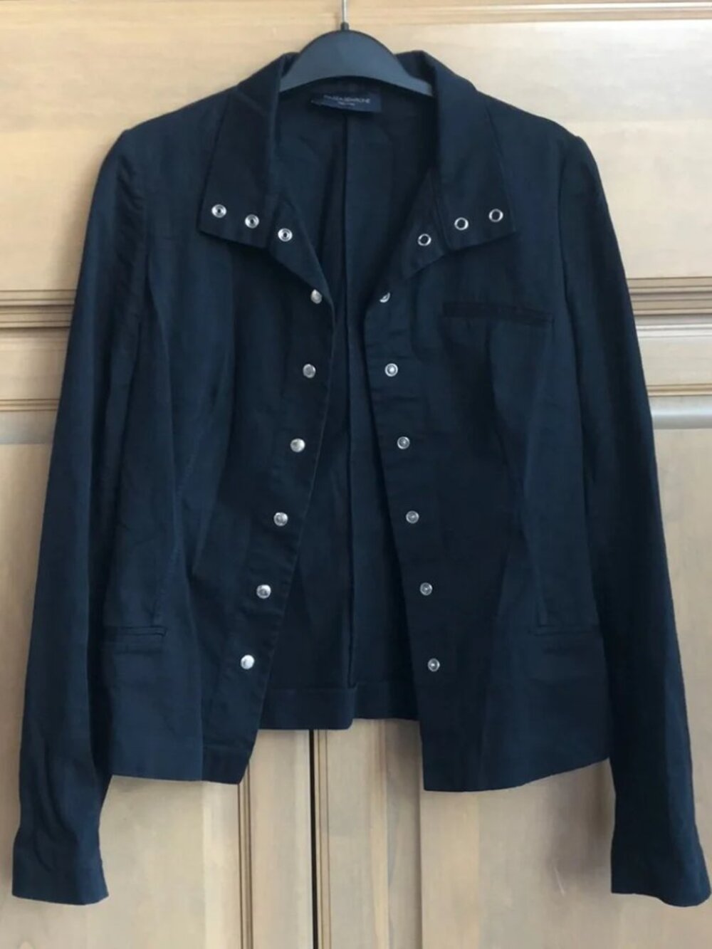 Piazza Sempione lightweight structured shoulder pad crop shacket blazer jacket